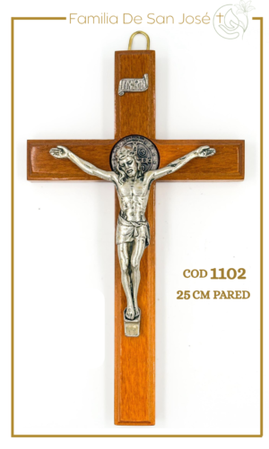 Cristo San Benito madera pared 25cm