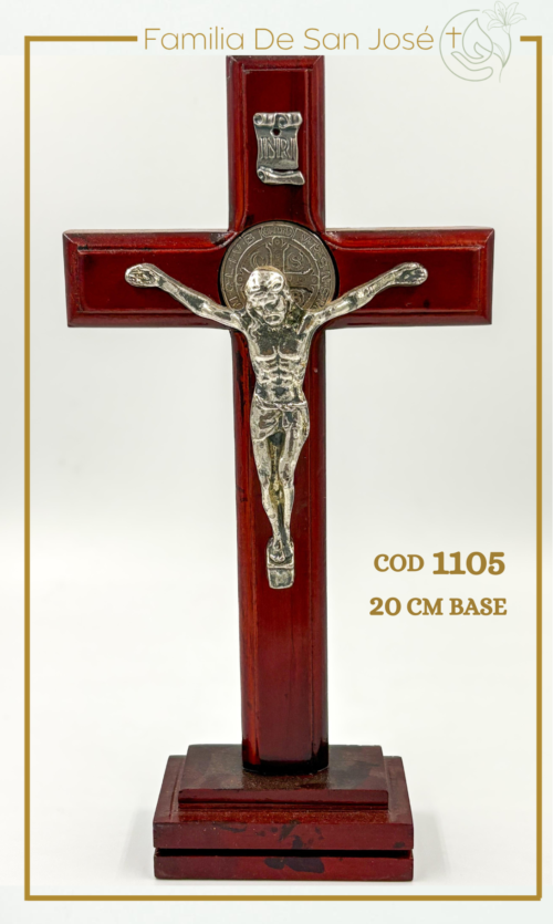 1105 Cristo San Benito madera base 20cm