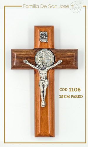 1106 Cristo San Benito madera pared 15cm