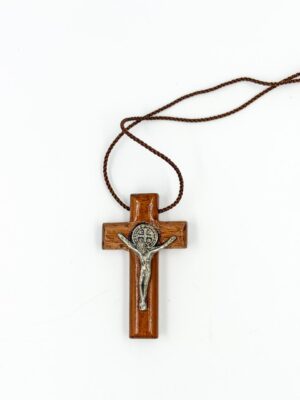 1110 Cristo San Benito madera cordón 4,5cm