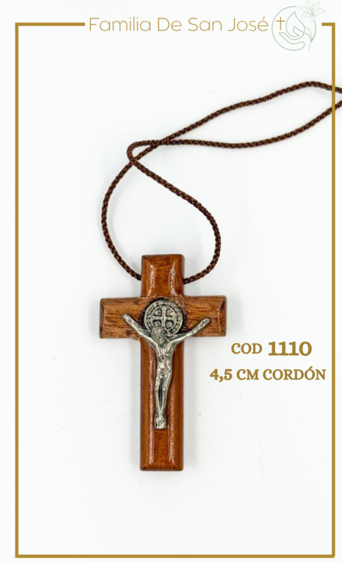 1110 Cristo San Benito madera cordón 4,5cm