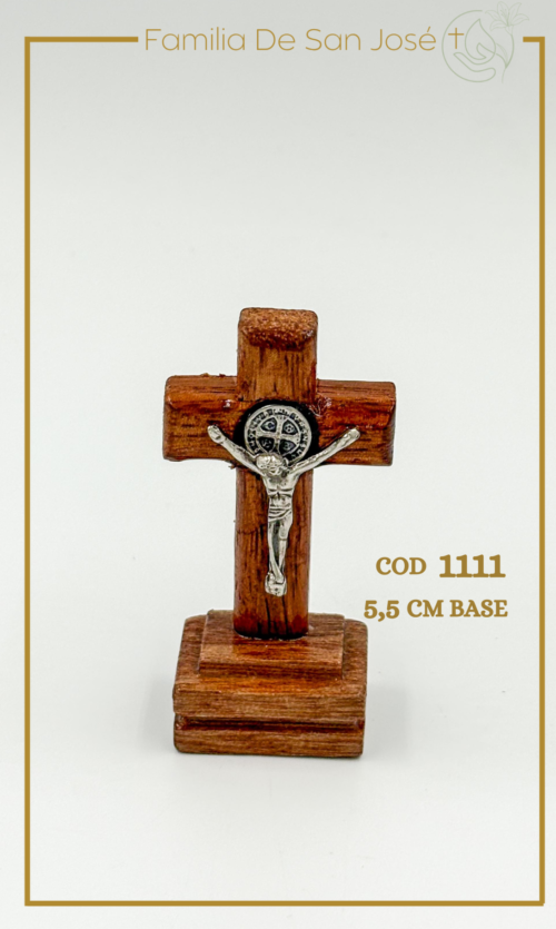 1111 Cristo San Benito madera base 5,5cm