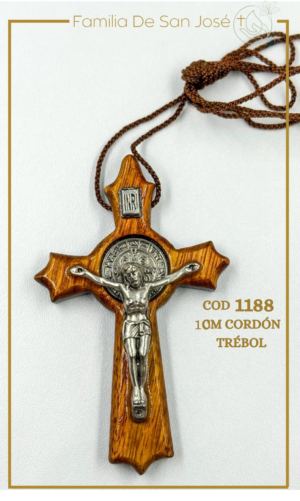 1188 1188 Cristo San Benito madera 10cm Trébol