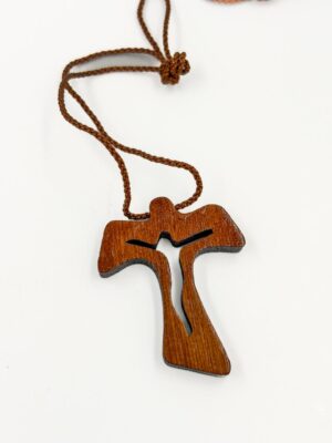 1216 Cristo madera Tau 4cm Silueta