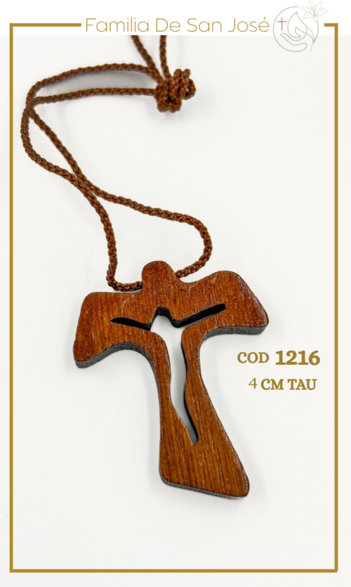 1216 Cristo madera Tau 4cm Silueta