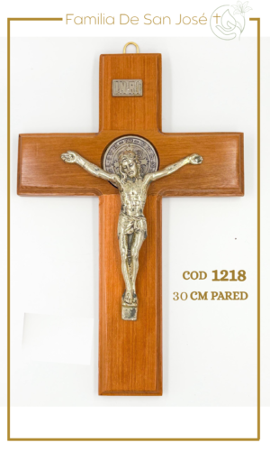 1218 Cristo San Benito madera pared 30cm