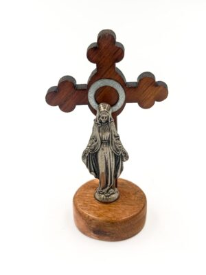 1109 Relicario madera 10cm Virgen Milagrosa