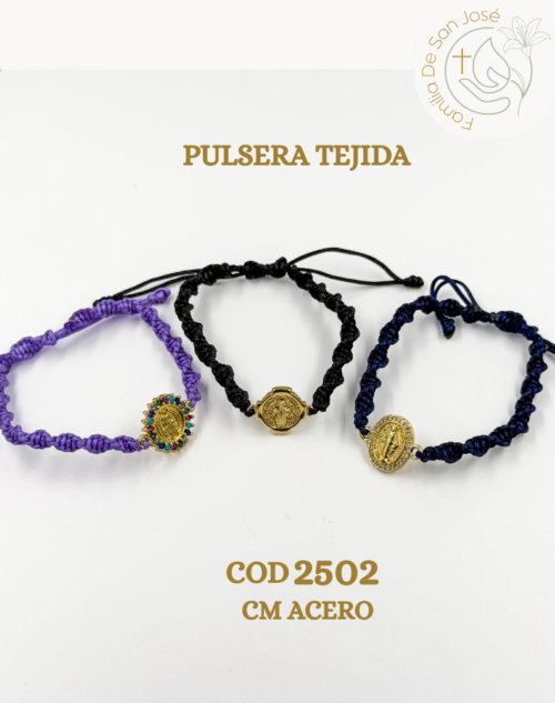 2502 Pulsera tejida tipo espiral surtida