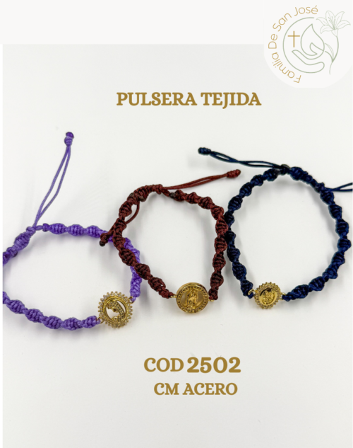 2502 Pulsera tejida tipo espiral surtida